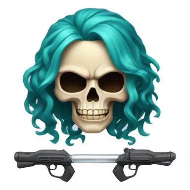 starfire skull with weapons sticker