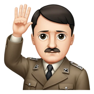 Adolf hitler with one hand up ward sticker