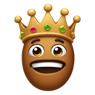 Poop emoji wearing a crown sticker