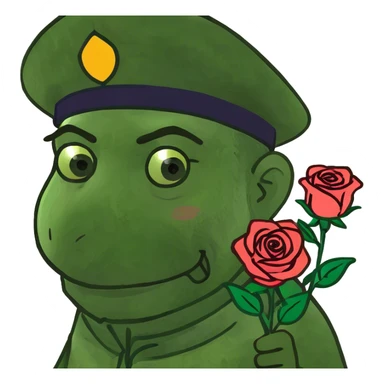 Man with roses  sticker