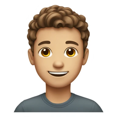 smiling boy with brown hair sticker