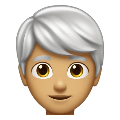 Garçon blanc cheveux noirs court lisse yeux bruns foncés sticker