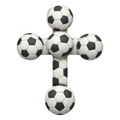 Cross with soccer ball  sticker