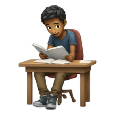 boy studying sitting at university sticker