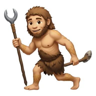 Can you make a emoji of a dumb Neanderthal  with his hands dragging on the ground? sticker