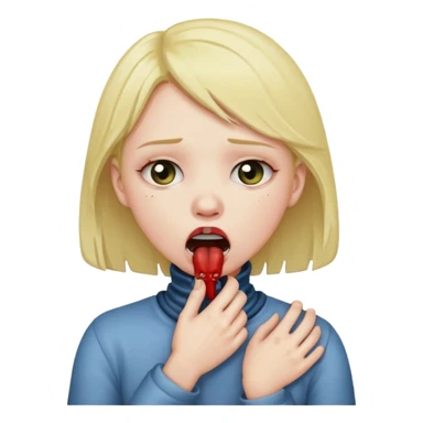 ) girl choking self emoji  sticker