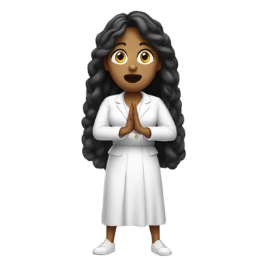 shocked woman hands up white shoes sticker