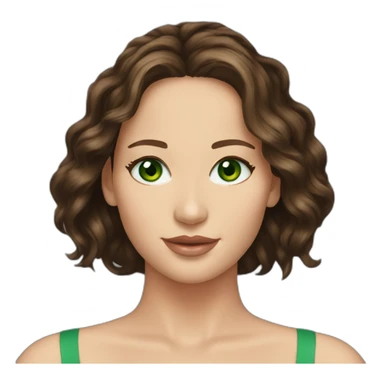 Brunette Jennifer Lawrence with Green eyes sticker