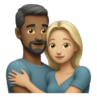 Man hugging woman from behind sticker