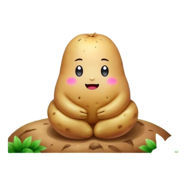 rainbow kawaii meditating potato landscape sticker