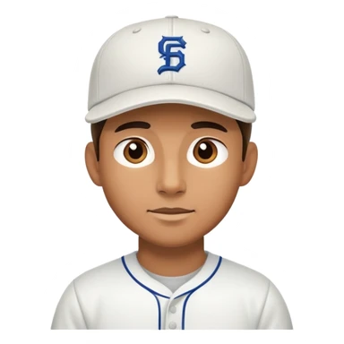 sporty man with a baseball cap sticker