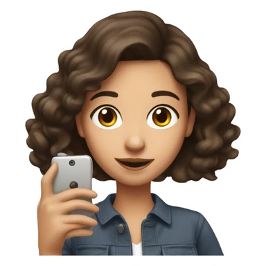 Brunette Girl taking selfie with her phone sticker