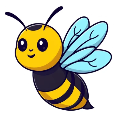 fluffy bee sticker