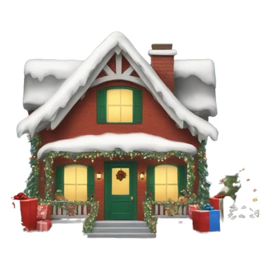 house decorated with christmas decor  sticker