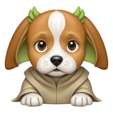 beagle with yoda ears sticker