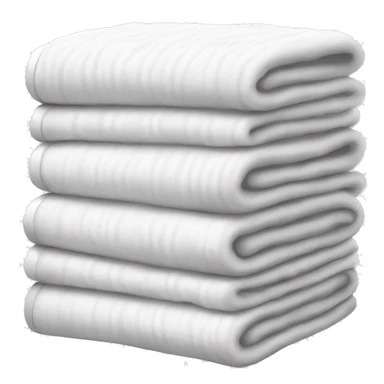 a neat stack of white furry blankets sticker