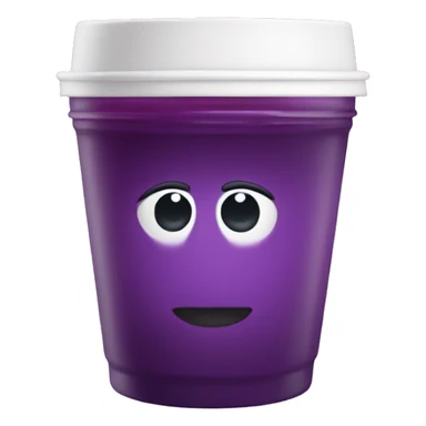 White cup with grape juice  sticker