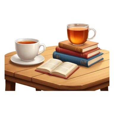 cozy books and tea or coffee sticker