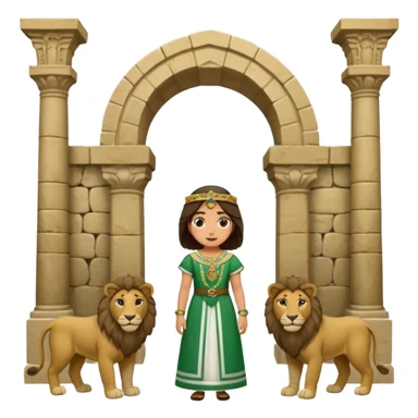 Andalousie drapeau 2 bande verte qui et une bande blanche au milieu avec une femme avec 1 lion de chaque coter d’elle sous un arc en pierre  sticker