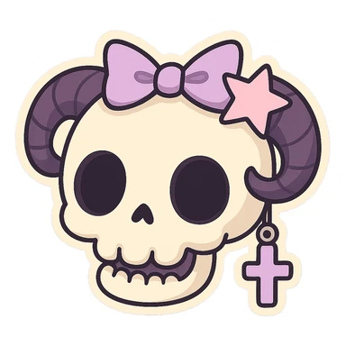 pastel goth objects, show one sticker