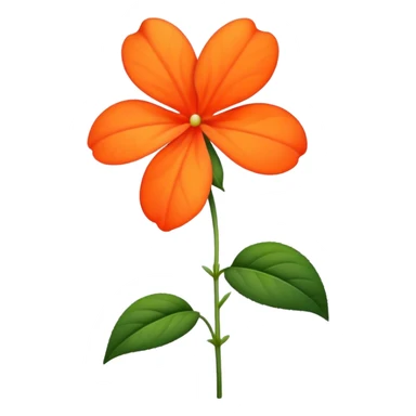 single Orange Impatiens, straight stem sticker