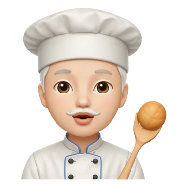 A chef making a kiss sticker