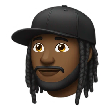 Noire  avec des dread court une casquette à lenves et un bouc sticker