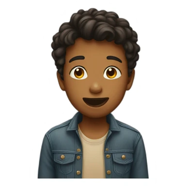 a boy sending a kiss sticker