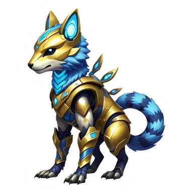 Shiny Epic Edgy Cool Colorful Vibrant Modern Vernid-Protogen-creature-animal, full body sticker