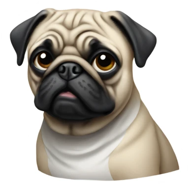 pug wearing a t-shirt sticker