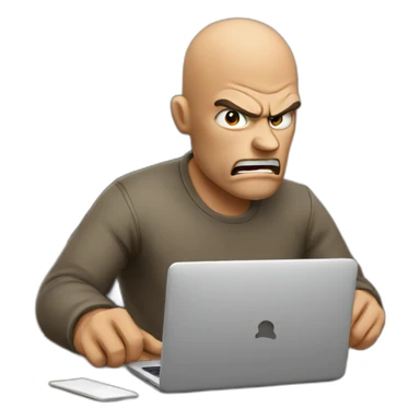 Angry man sending an email sticker
