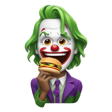 joker eating burger sticker