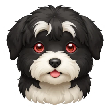 All black havanese with heart eyes sticker