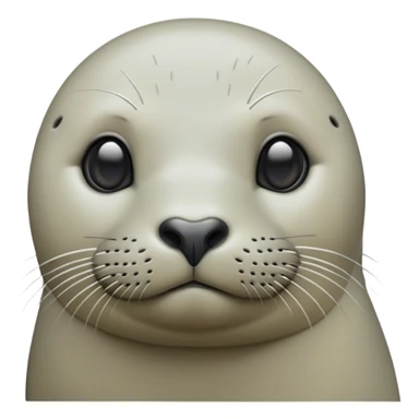 Cinematic Noble harbour seal Portrait Emoji, Poised and streamlined, with a sleek, smooth body of glossy, muted hues and expressive, dark eyes complemented by a rounded, agile head, Simplified yet sharp and sophisticated features, highly detailed, glowing with a soft, maritime luminescence, high shine, intelligent and graceful, stylized with an air of coastal authority, focused and alert, soft glowing outline, capturing the essence of a watchful marine guardian that appears ready to glide out of the screen with effortless authority! sticker