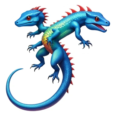 Colorful Iridescent Exotic Salandit-Aurorus-Amaura-Salamence-Fakémon-hybrid-creature (full body)  sticker