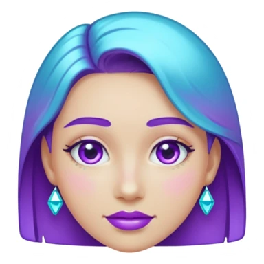 glitter purple and cian pin officer sticker