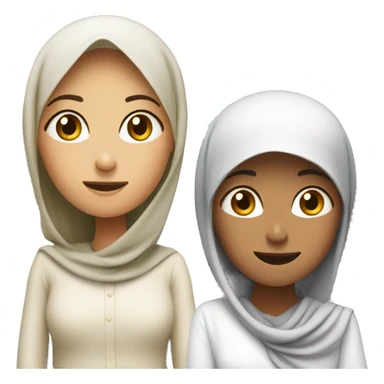one muslim female talking another one listening to her sticker