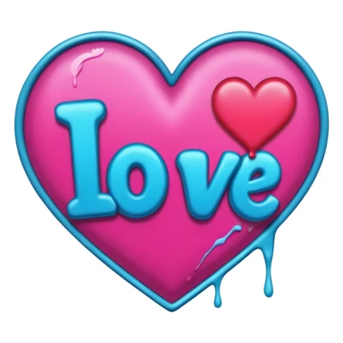 I love you in grafitti sticker