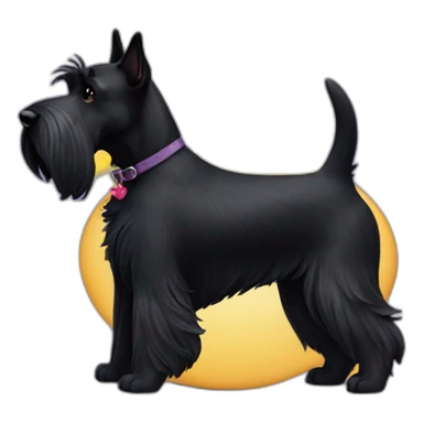 Senior Two black Scottish terrier kissing sticker