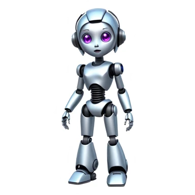 full body AI robot character Trixy sticker