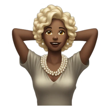 Black woman clutching her pearls on neck sticker