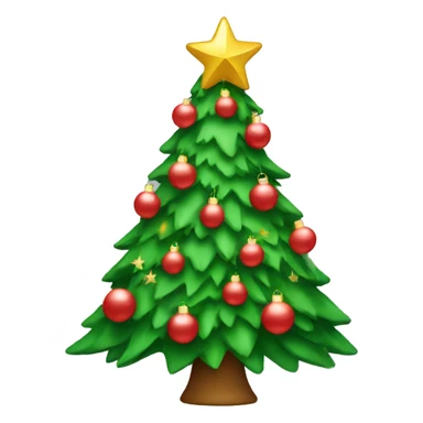 Christmas tree with star ornaments  sticker
