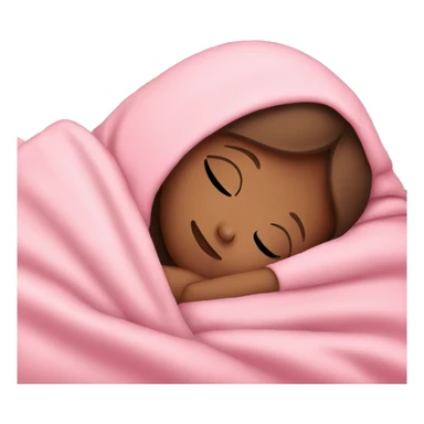 White girl with brown hair sleeping with pink blanket sticker