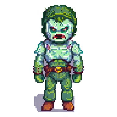 Make Meruem look angry in pixel art style, standing, classic video game look, angry face. sticker