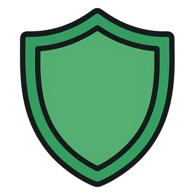 green shield icon with color outline sticker