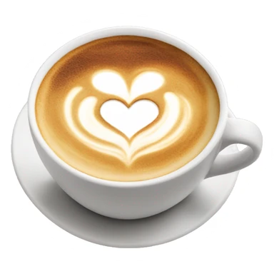 Latte with heart latte art sticker