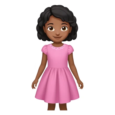 6 to 7 years black daughter with black hair emoji sticker