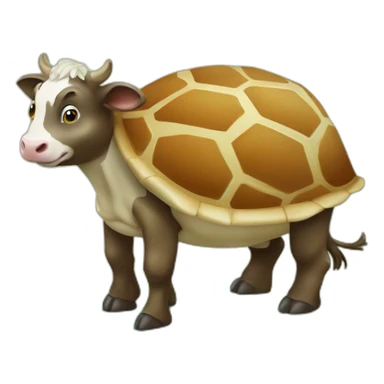 Une vache sur une tortue sticker
