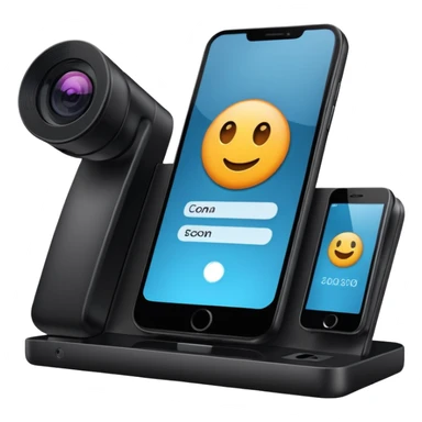 scan an object with you phone (phone which has camera on screen and scans an object) sticker