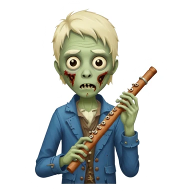 Zombie plays the flute sticker